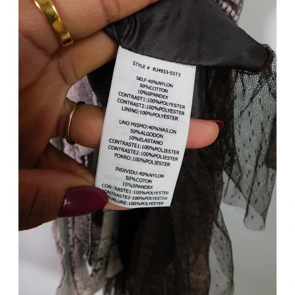 Ryu Textured Knit Tulle Hem Trench Coat Jacket Womens Large NWT